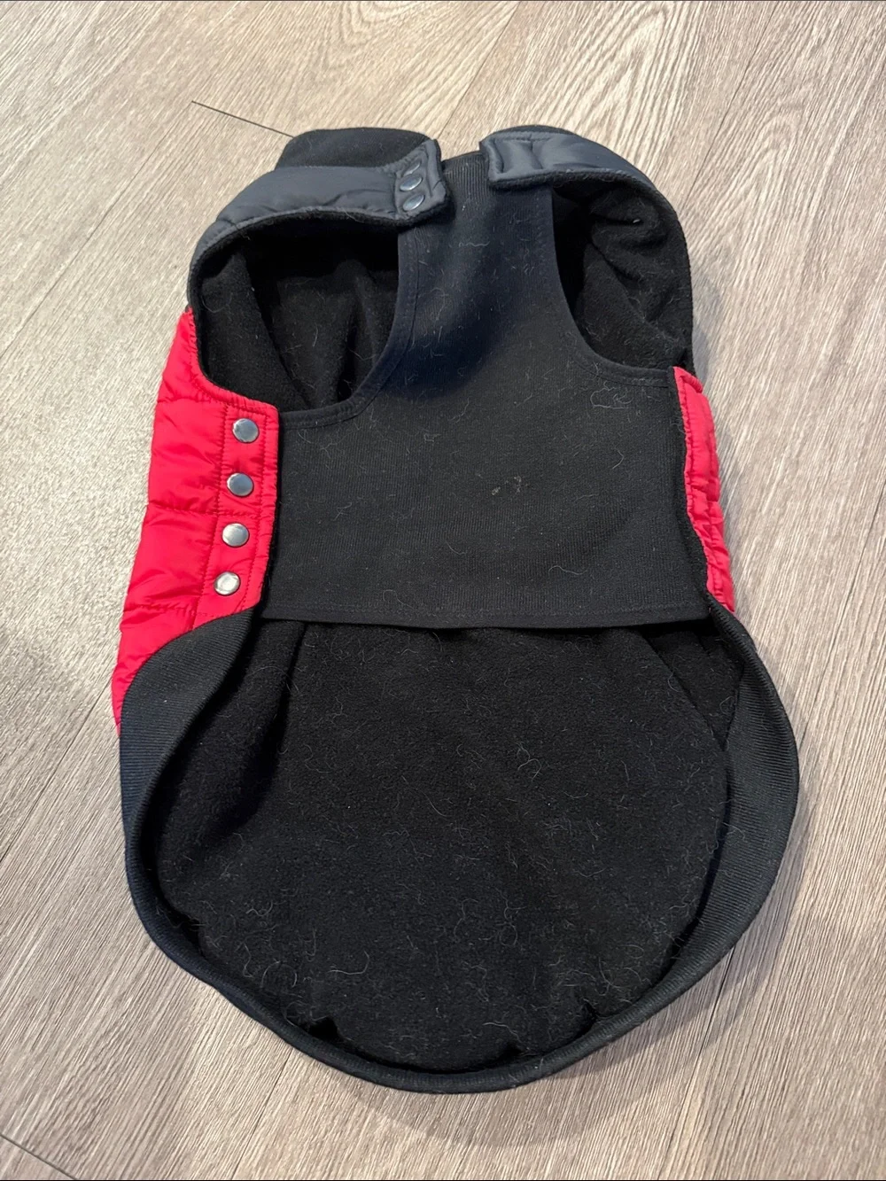 Red & Black Puffer Dog Jacket with Canada Pooch Logo